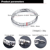 925 Silver Classic Chain Bangle Bracelet Jewelry