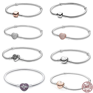 925 Silver Snake Bone Bracelet for Charm Beads DIY