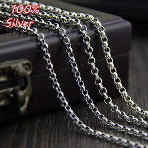 925 Sterling Silver O Shape chain 45-80cm Clavicle Chain DIY Jewelry Necklace