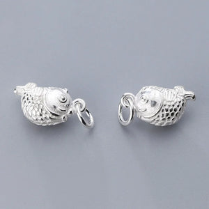 925 Sterling Silver Fish Charms Pendants for Bracelets DIY Jewelry Making