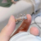 925 Sterling Silver Crown Ring Woman Removable Double Ring