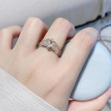 925 Sterling Silver Crown Ring Woman Removable Double Ring
