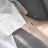 925 Silver Crystal Double Layer Charm Bracelet for Women