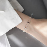 925 Silver Crystal Double Layer Charm Bracelet for Women