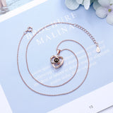 925 Silver Crystal Heart Necklace 18" Chain Party Charm Jewelry
