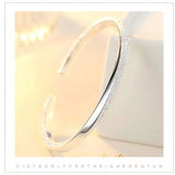 925 Silver Cuff Bangles Open Polishing Glaze Whirl Lucky Bracelet