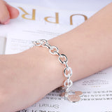 925 Silver Mickey Chain Bracelet Charm Jewelry Gift