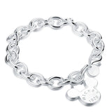 925 Sterling Silver Mickey Charm Bracelet for Women Girl Gift