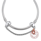 925 Sterling Silver Crown Safety Chain Charms Beads for Bracelets
