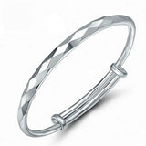 925 Silver Diamonated Cuff Bangles Women's Hand Bracelets