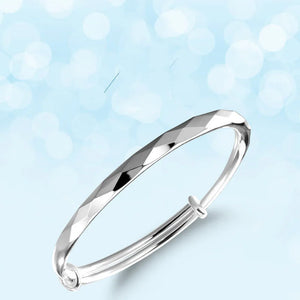 925 Sterling Silver Cuff Bangles Women's Hand Bracelets