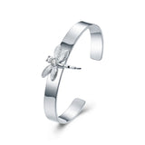 925 Silver Dragonfly Bangle Bracelet For Women Elegant Charm Jewelry
