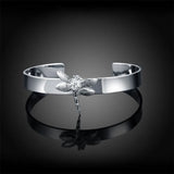 925 Silver Dragonfly Bangle Bracelet For Women Elegant Charm Jewelry