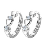 925 Silver Heart Zircon Earrings Small Earrings For Women Jewelry