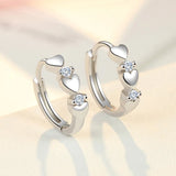 925 Silver Heart Zircon Earrings for Women