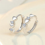 925 Silver Heart Zircon Earrings for Women