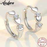 925 Silver Heart Zircon Earrings for Women