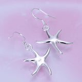 925 Silver Starfish Earrings Wedding Party Bead Gift Jewelry