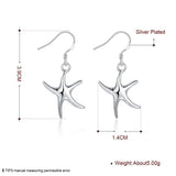 925 Silver Starfish Earrings Wedding Party Bead Gift Jewelry