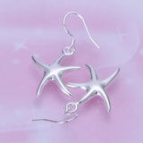 925 Silver Starfish Earrings Wedding Party Bead Gift Jewelry