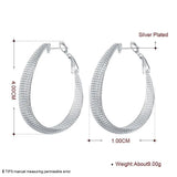 925 Silver U Shape Mesh Earrings Beads Gift Jewelry