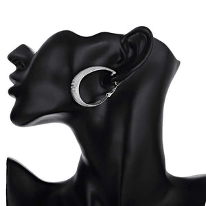 925 Silver U Shape Mesh Earrings Beads Gift Jewelry
