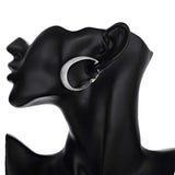 925 Silver U Shape Mesh Earrings Beads Gift Jewelry