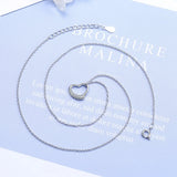 925 Silver Zircon Heart Necklace For Women Party Jewelry
