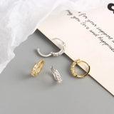 925 Silver CZ Hoop Earrings 18K Plated Classic Ear Buckle