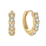 925 Silver CZ Hoop Earrings 18K Plated Classic Ear Buckle