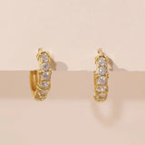 925 Silver CZ Hoop Earrings 18K Plated Classic Ear Buckle
