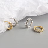 925 Silver CZ Hoop Earrings 18K Plated Classic Ear Buckle