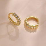 925 Silver CZ Hoop Earrings 18K Plated Classic Ear Buckle