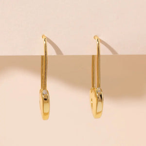 925 Silver CZ Hoop Earrings 18K Plated Classic Women's Ear Buckle Jewelry