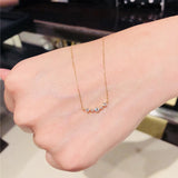 925 Silver Geometric Necklace Zircon Pendant Fine Jewelry