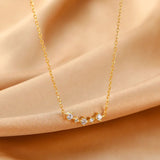 925 Silver Geometric Necklace Zircon Pendant Fine Jewelry