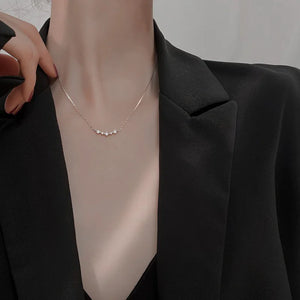 925 Silver Geometric Necklace Zircon Pendant Fine Jewelry