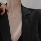 925 Silver Geometric Necklace Zircon Pendant Fine Jewelry