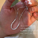 925 Silver Geometric Necklace Charm Choker Jewelry for Women