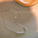 925 Silver Geometric Necklace Charm Choker Jewelry for Women