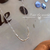 925 Silver Geometric Necklace Charm Choker Jewelry for Women