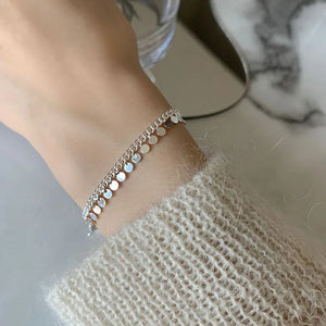 925 Silver Geometric Shape Bracelet Charm Party Gift For Women