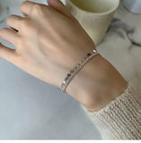 925 Silver Geometric Shape Bracelet Charm Party Gift For Women