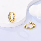 925 Sterling Silver Yellow Circular Hoop Earrings Golden Earring