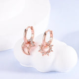 925 Silver Yellow Circular Hoop Earrings for Women