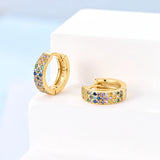 925 Sterling Silver Yellow Circular Hoop Earrings Golden Earring