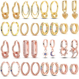 925 Sterling Silver Yellow Circular Hoop Earrings Golden Earring