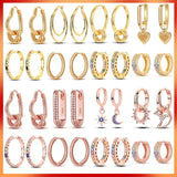 925 Silver Yellow Circular Hoop Earrings for Women