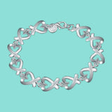 925 Silver Heart Bracelet Women Engagement Party Christmas
