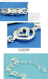 925 Silver Heart Bracelet Hollow Charm Long Chain Lady Gift